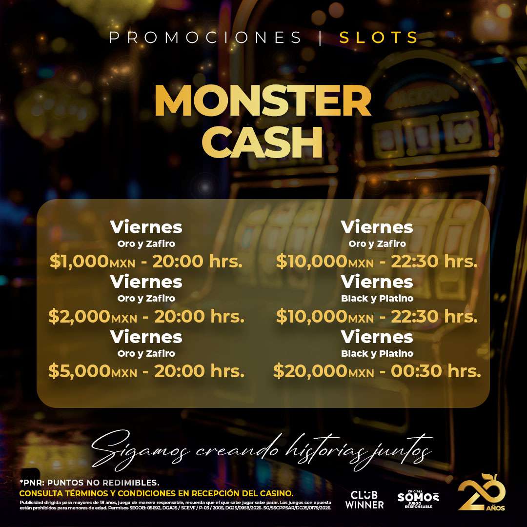 Monster Cash en slots en Jai Casino Tuxtla, octubre 2026
